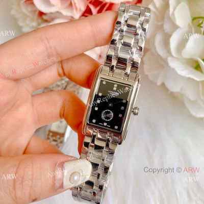 Copy Longines Dolce Vita Women Quartz watches Stainless Steel Black Dial